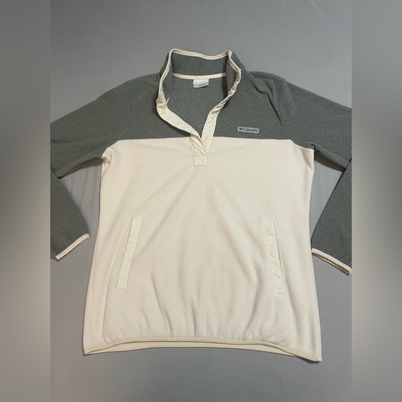 Columbia Tops - EUC ❄️Columbia Women's Gray and Cream Fleece Pullover❄️Size Medium